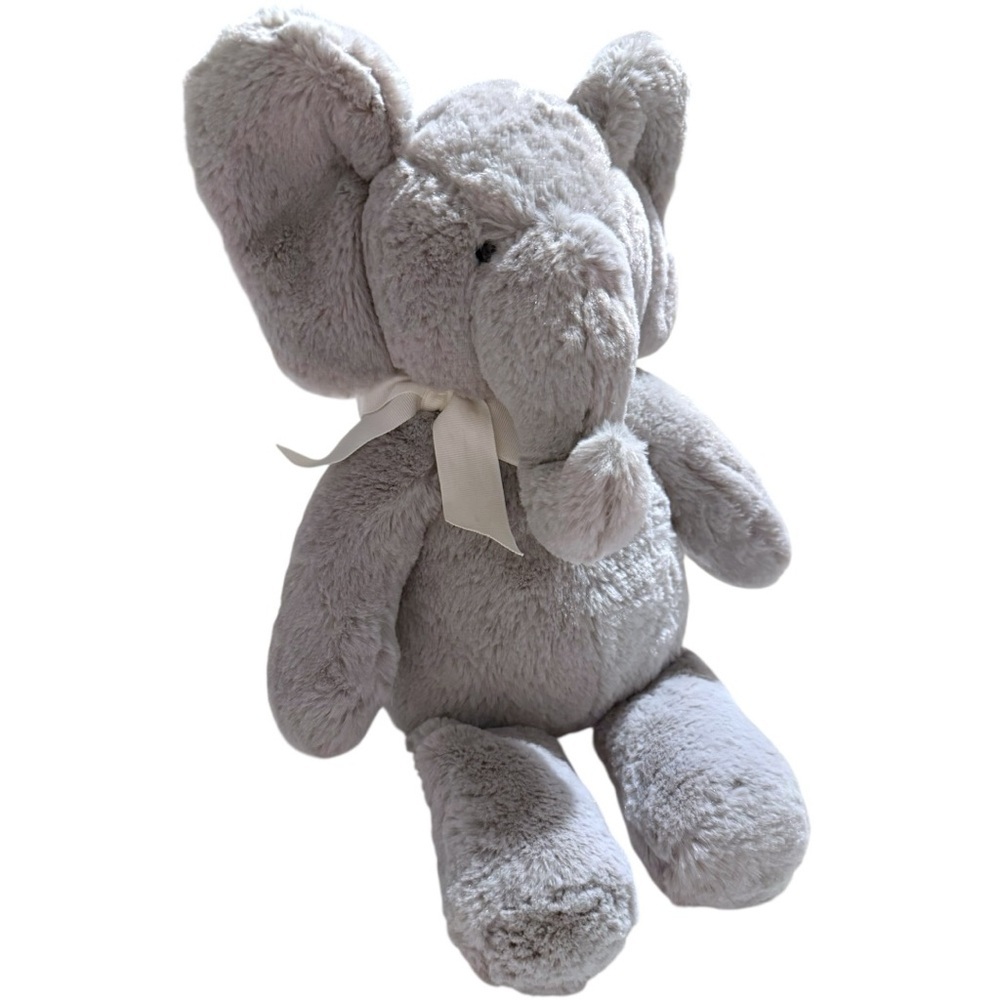 Pottery Barn Kids Gray Plush Elephant Stuffed Animal 17.5" Nursery Decor Toy - Picture 2 of 10